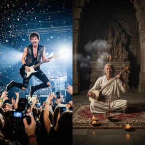 One Plays for the Camera, the Other Plays for the Gods