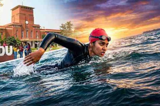 From DU Campus to Open Waters 21-Year-Old Swims Across Palk Strait in Record-Breaking 18 Hours