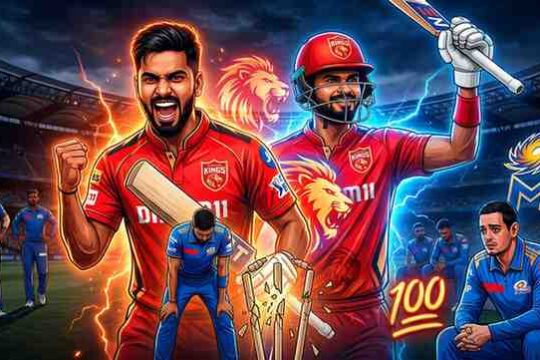 Prabhsimran Singh and Shreyas Iyer Demolish Mumbai Indians as Punjab Kings Cruise to 7-Wicket IPL 2026 Win Despite De Kock's Century