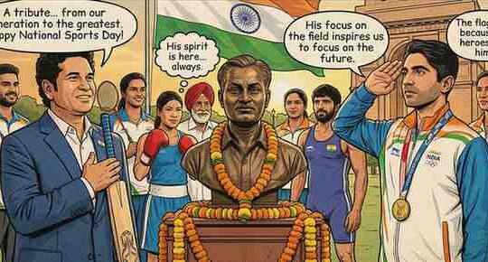 Sachin and Bindra Lead India's Sporting Salute National Sports Day Brings Legends Together in Tribute